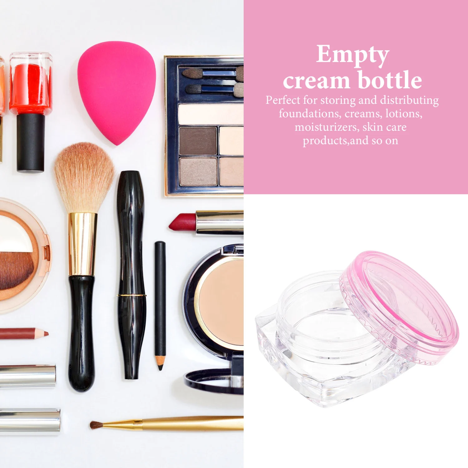 12Pcs Empty Refillable Cosmetic Jars Makeup Face Cream Lip Balm Lotion Storage Container