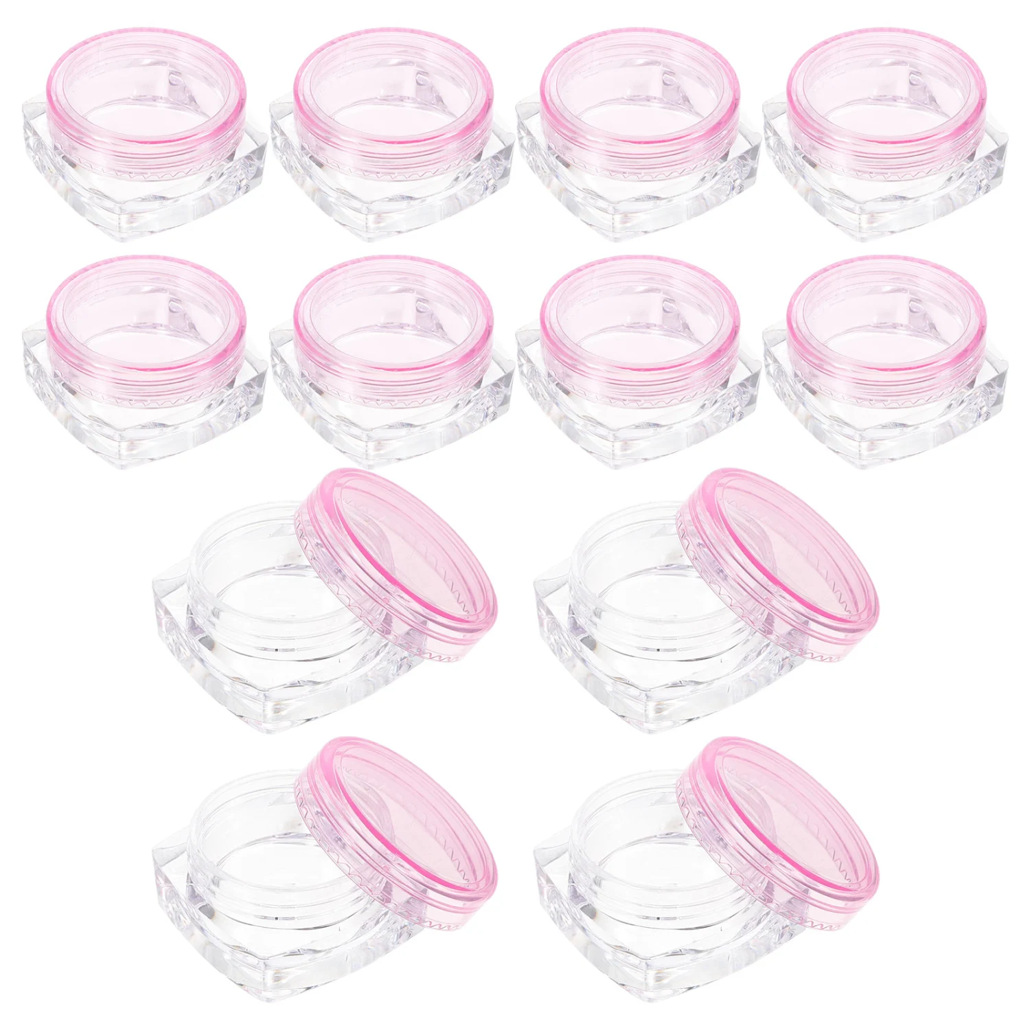 12Pcs Empty Refillable Cosmetic Jars Makeup Face Cream Lip Balm Lotion Storage Container