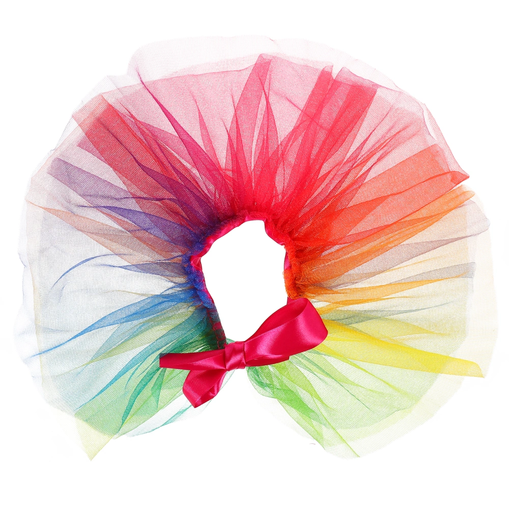 Rainbow Dog Tutu Dress Dog Costume Colorful Dog Tutu Skirt Pet Dog Clothes Puppy Collar