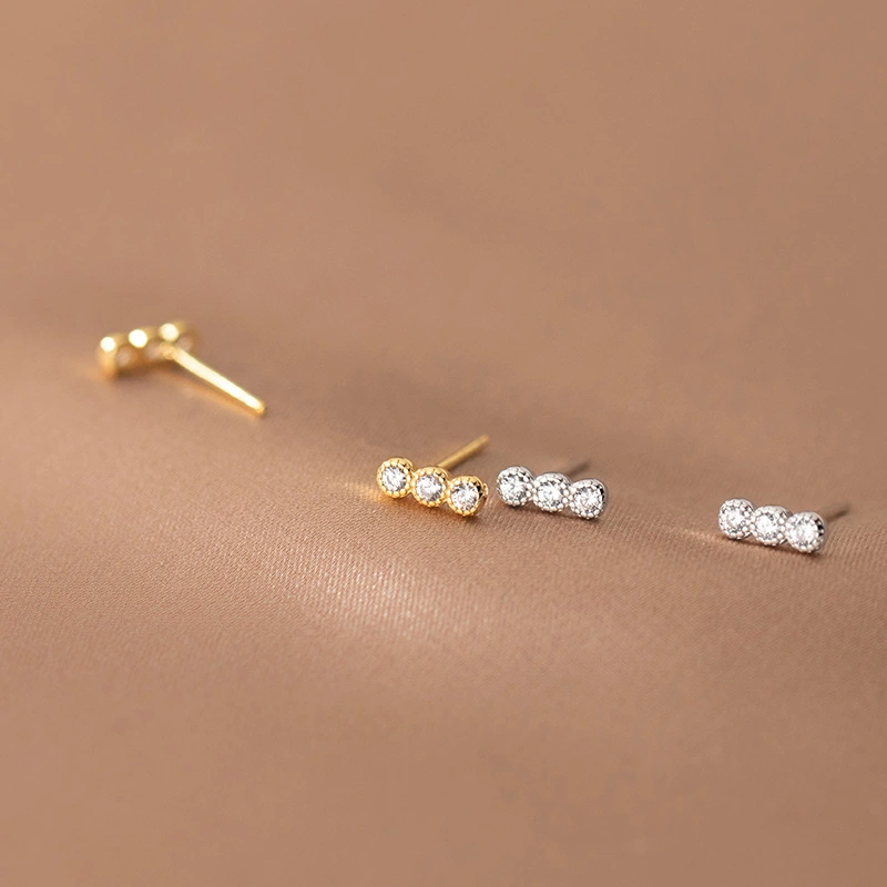 Korean Style Simple Graceful Gang Drill Single Stick Removal-free Before Sleep Earrings