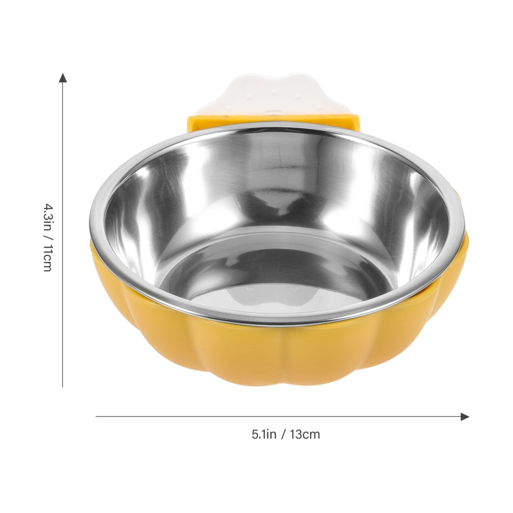 Dog Detachable Stainless Steel Bowl Attached Cage Dog Bowl Pet Storage Bowl