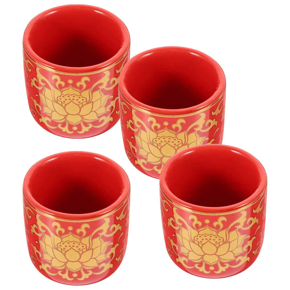 4pcs Offering Cup Buddhist Offering Water Cup Decorative Worship Cup Buddhist Supply