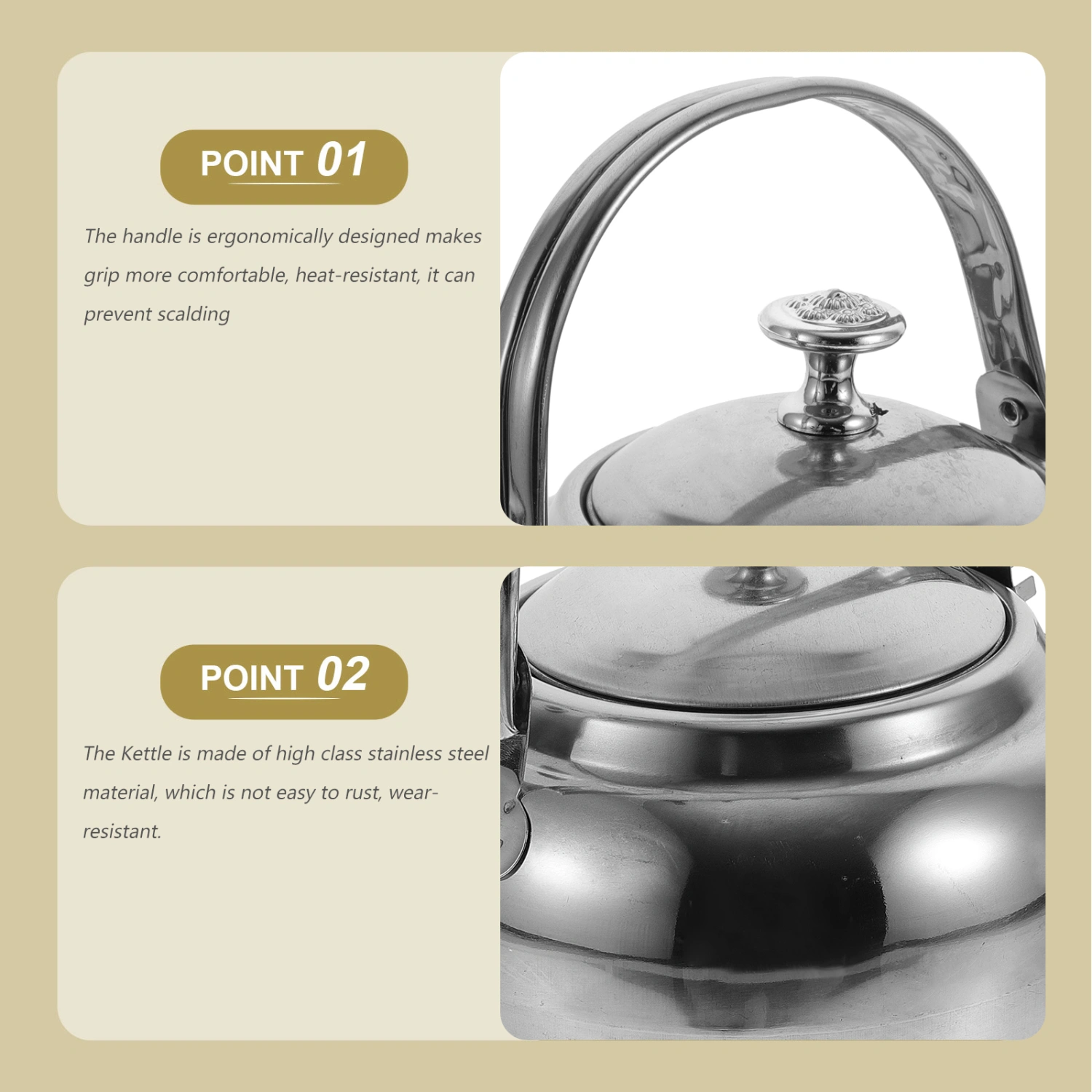 Stainless Steel Whistling Tea Kettle Stovetop Tea Pot Fast Boiling Heat Water Tea Pot