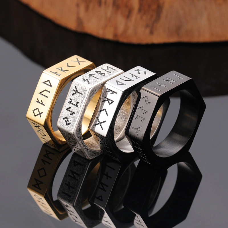 Fashion Personality Hexagon Nut Titanium Steel Ring