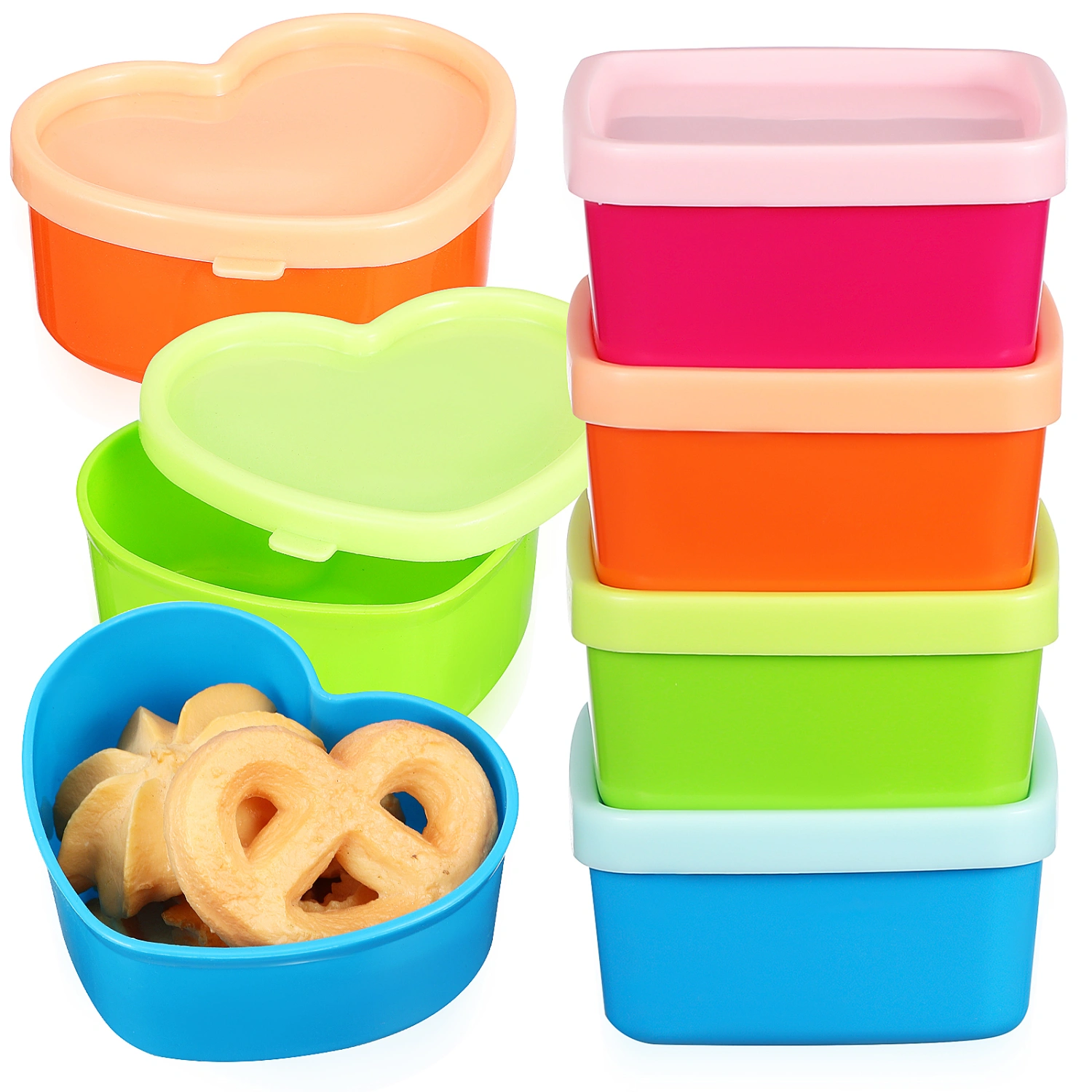 8 Pcs Desktop Organizers Heart-shaped Square Storage Boxes Multi-functional Boxes with Lids