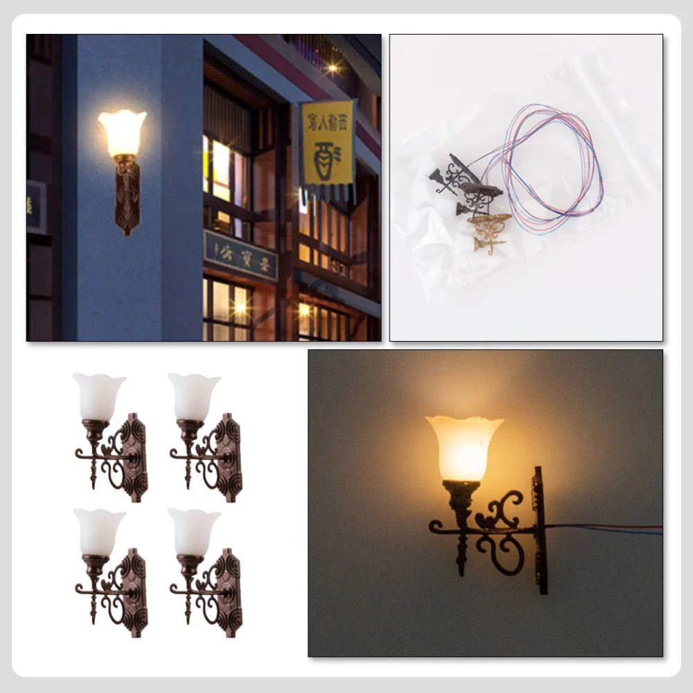 5pcs Mini House Wall Lamps Miniature Wall Lights Doll House Miniature Wall Lamps