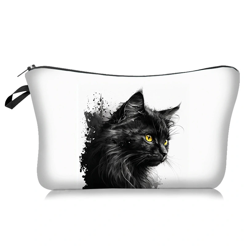 2pcs Cat Makeup Bag Travel Toiletry Bag Portable Zipper Pouch Small Cosmetic Bag for Purse