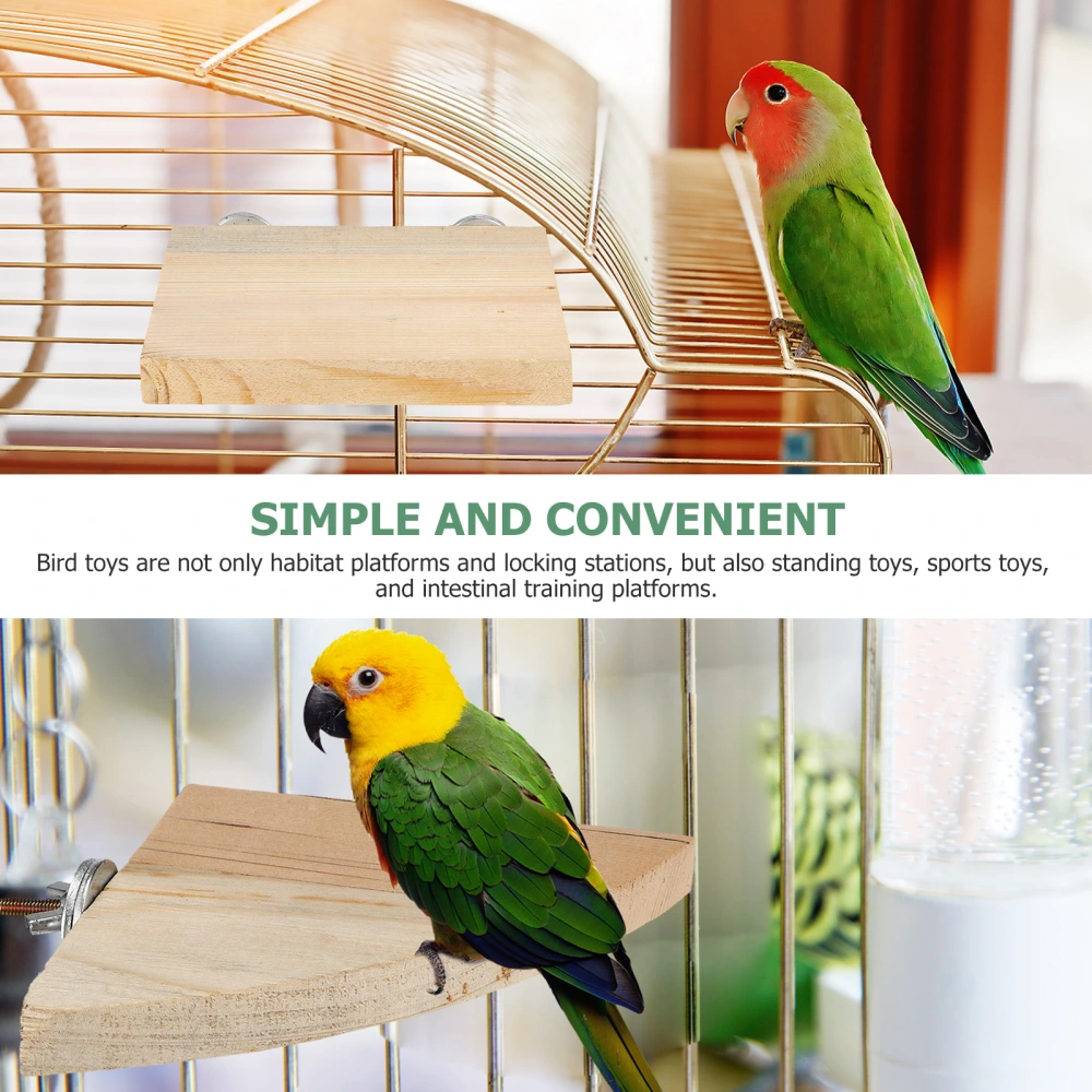 2 Pcs Bird Perch Platforms Wooden Stands Playground Cage Accessories for Small Parrot Parakeet Cockatiel