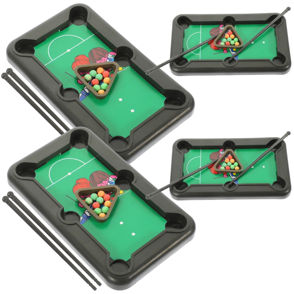 4 Sets Mini Pool Table Game Billiards Table Pool Table Set Portable Tabletop Games