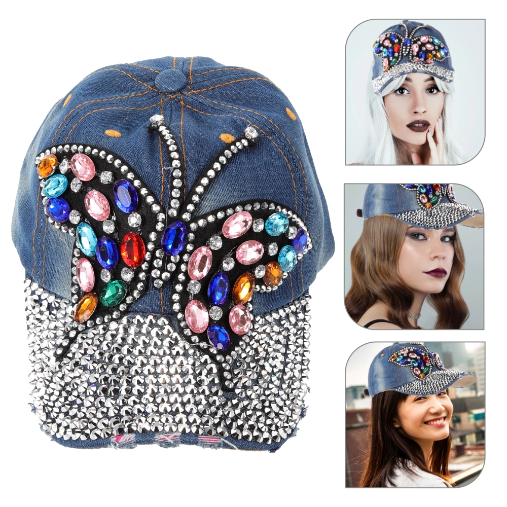 Butterfly Baseball Hat Rhinestone Baseball Hat Decorative Baseball Hat Women Baseball Hat