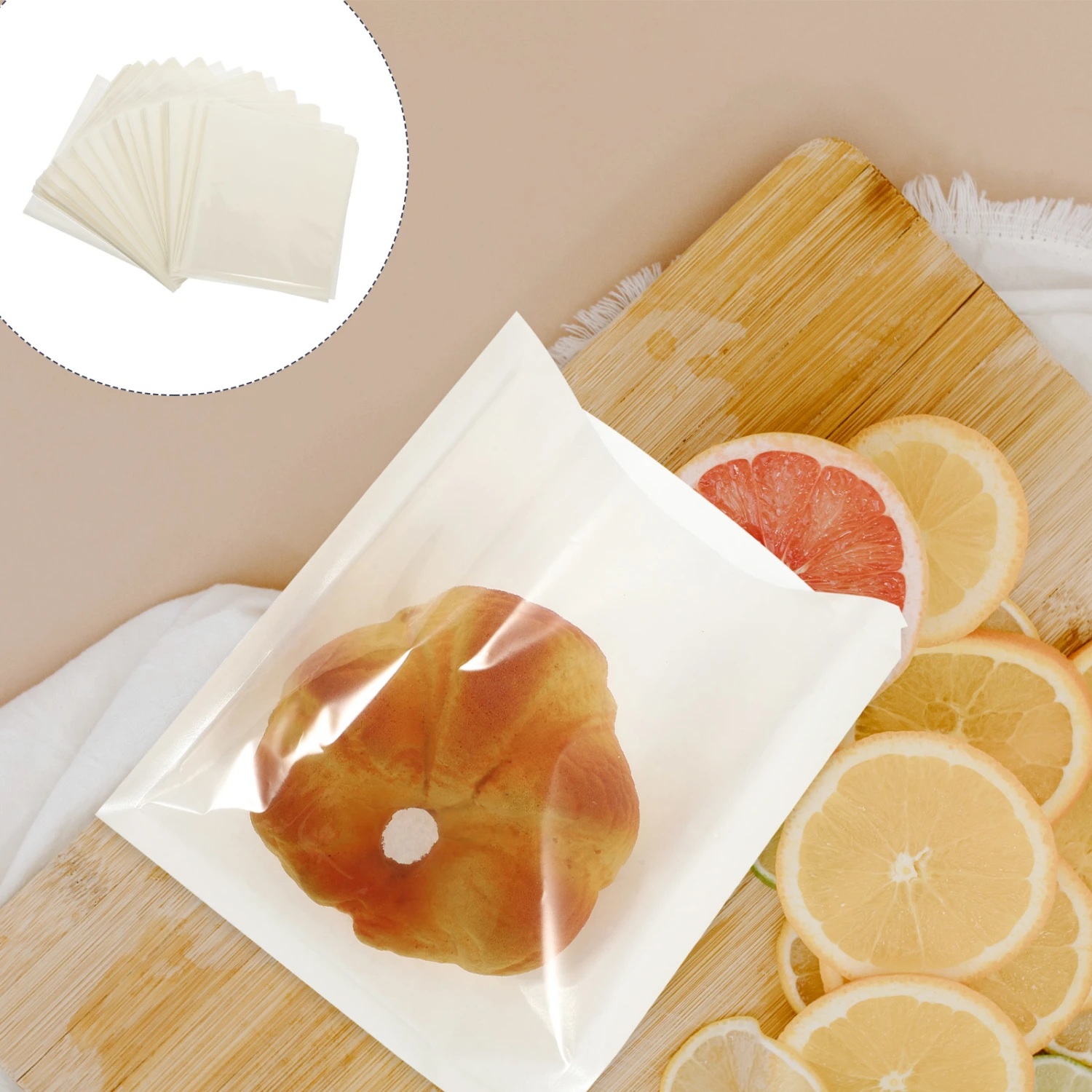 100pcs Household Paper Bread Bags Bread Wrapping Bags Bread Bags with Clear Window