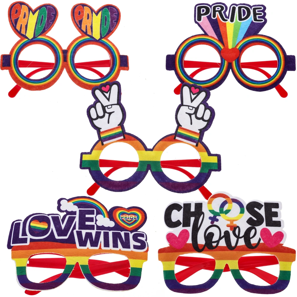 5pcs Pride Party Eyeglasses Funny Glasses LGBT Party Decorations Photo Prop