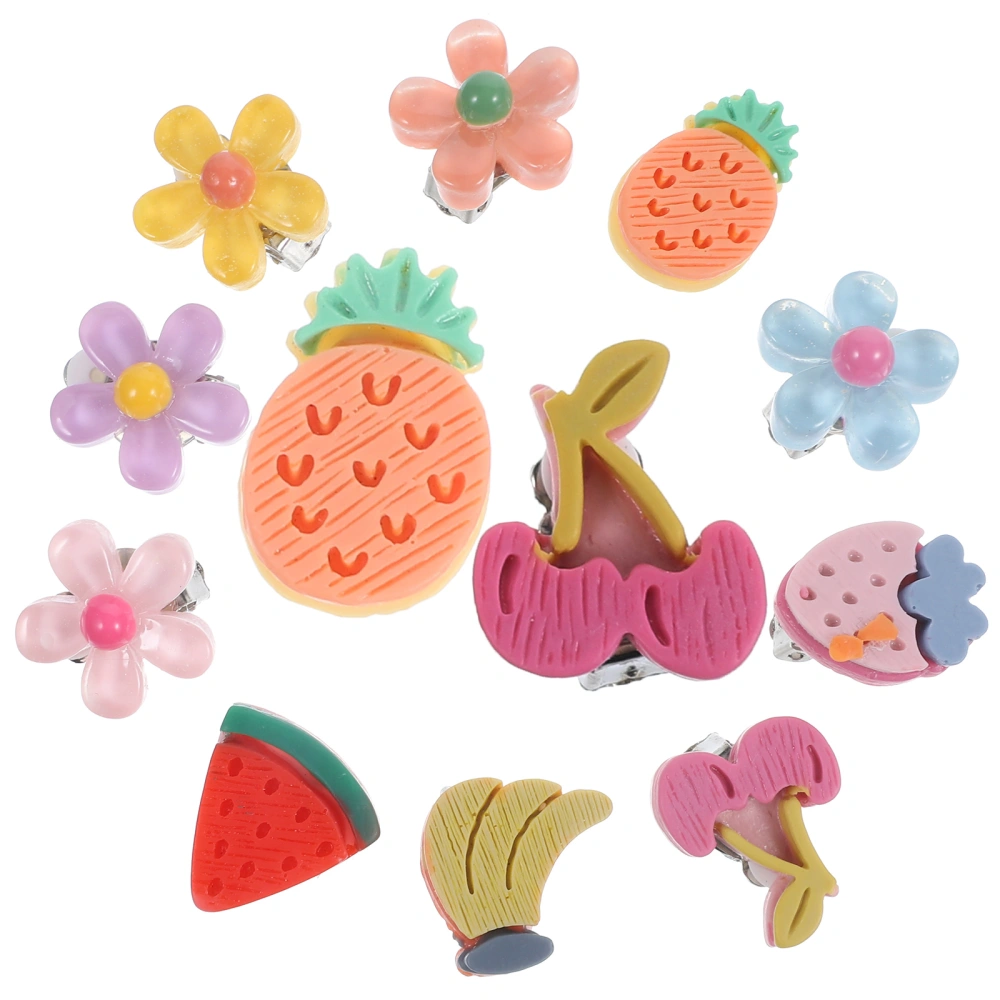 10 Pairs Kids Clip On Earrings Cute Ear Clip Girls Ear Decorations Jewelry Accessories for Children