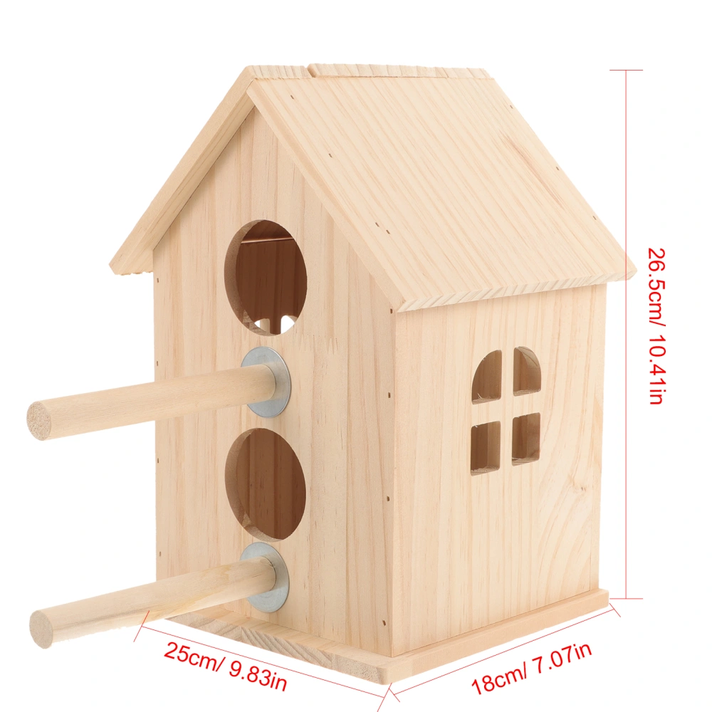 Parakeet Nest Breeding Box Wood House Bird Toys Nesting Mating Box Bird Supplies