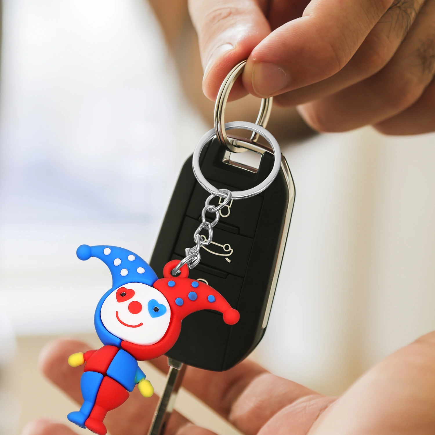 Clown Keychain Funny Doll Keychain Clown Figure Keyring Decorative Keychain Hanging Pendant for Bag Backpack