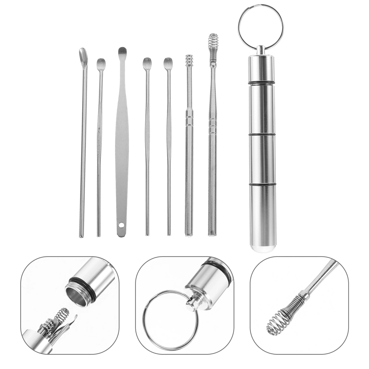 1 Set of Ear Wax Removal Tools Ear Wax Cleaner Stainless Steel Ear Cleaning Tool