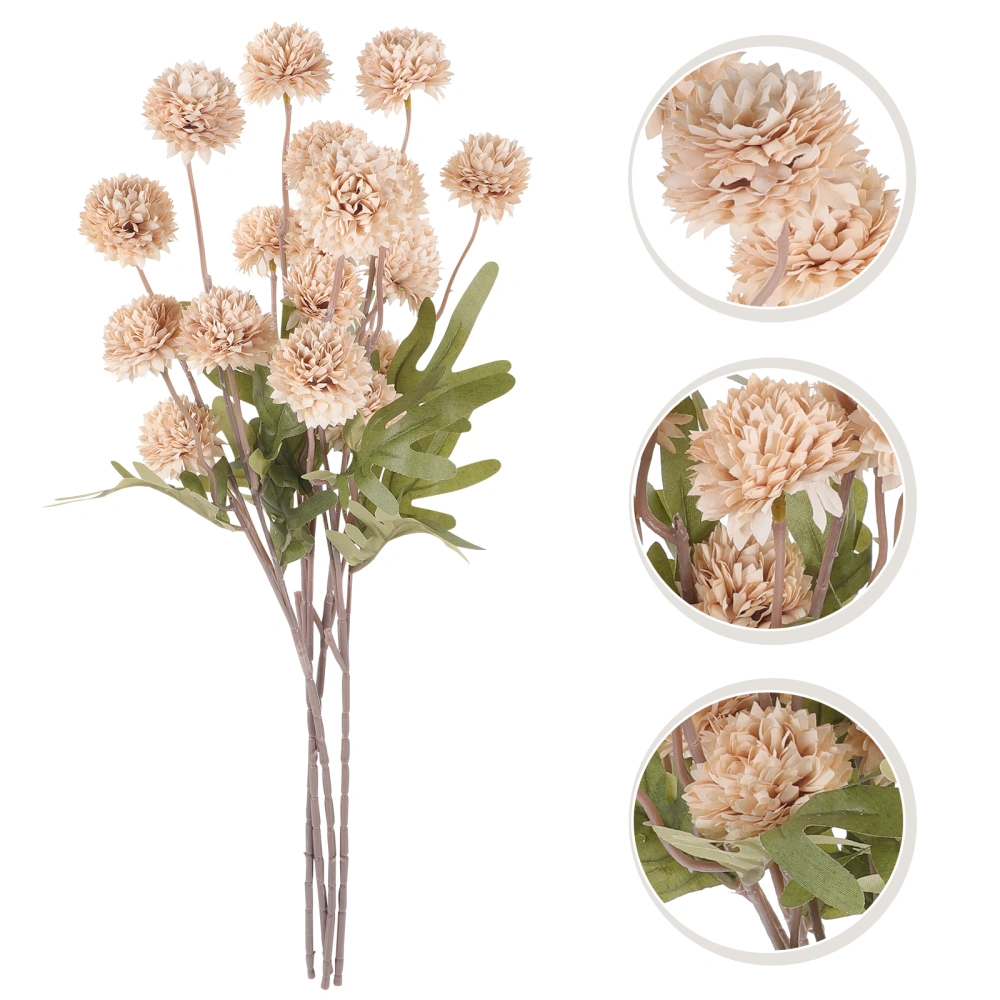 4Pcs Artificial Flowers Plastic Dandelion Flower Plants Dandelion Decor Vase Ornament for Decorating