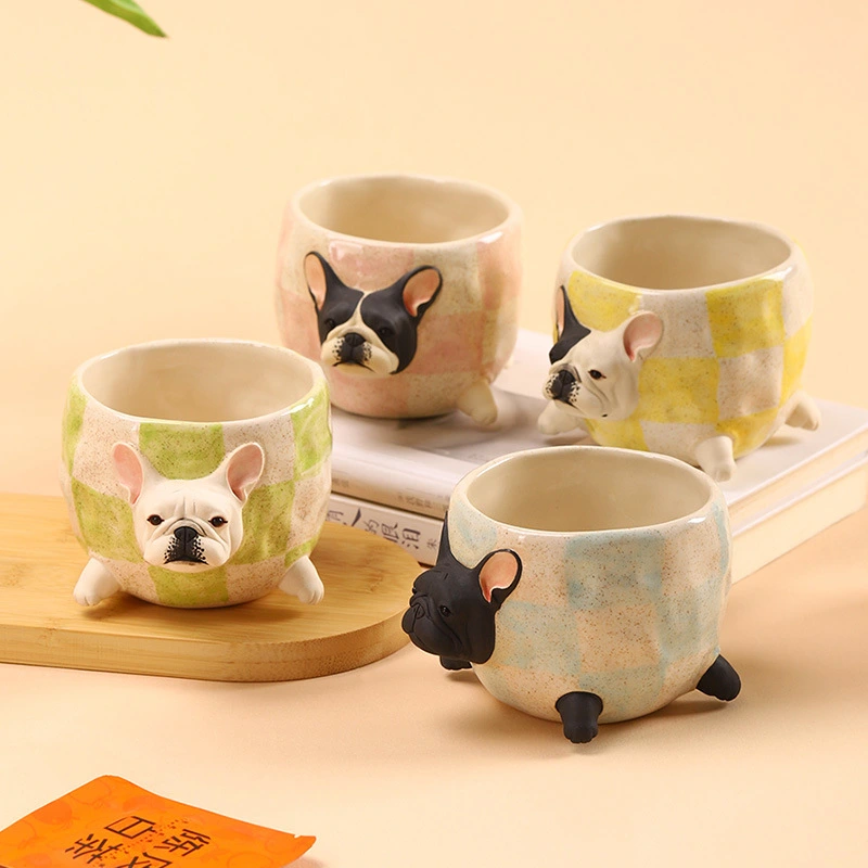 Handmade Bulldog Coffee Cup Water Creative Cute