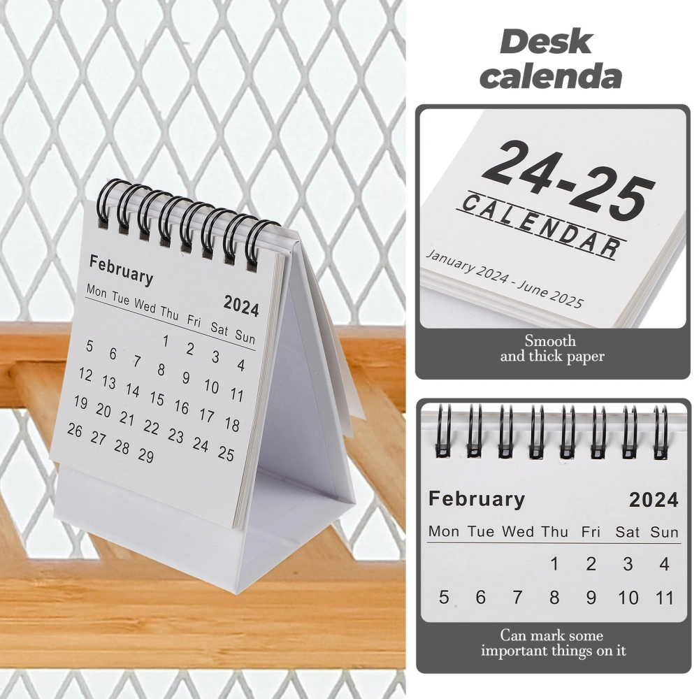 Mini Desk Calendars 2024 2025 Flip Calendar Standing Desk Calendar for Home Office