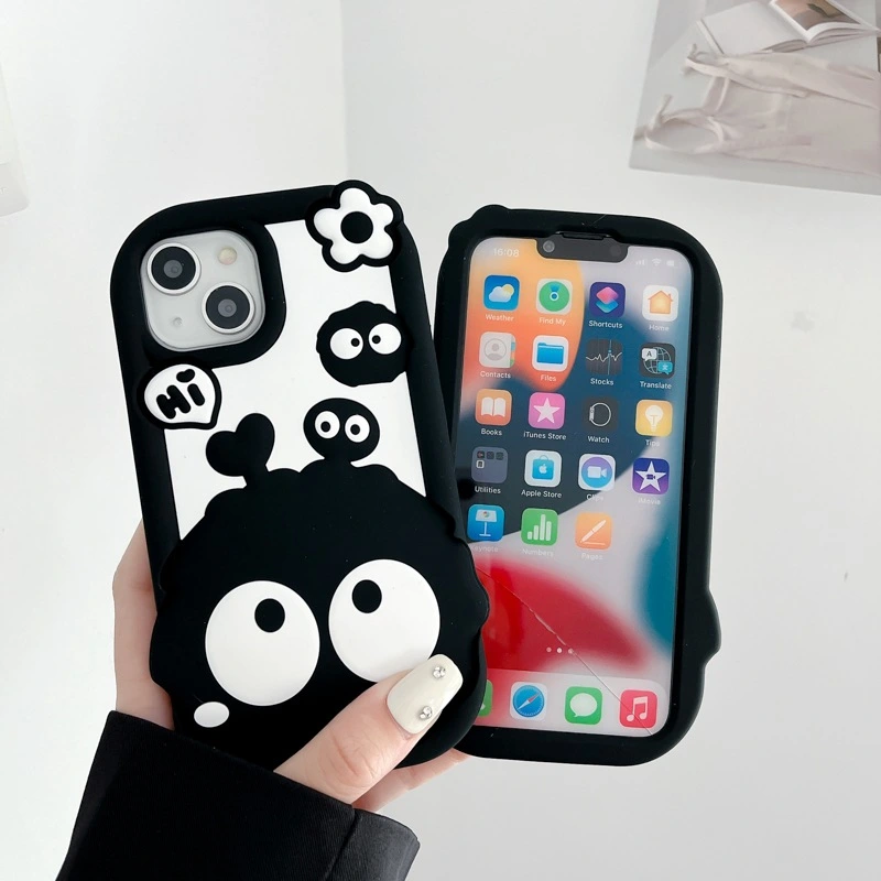 Cute Three-dimensional Small Briquette Flower Silicone Phone Case