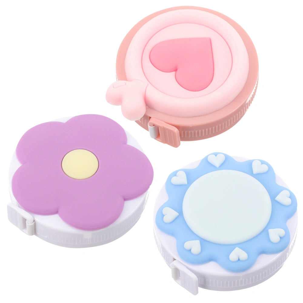 3 pcs Mini Tape Measure Retractable Cute Tape Measure Body Measurement Measuring Tape