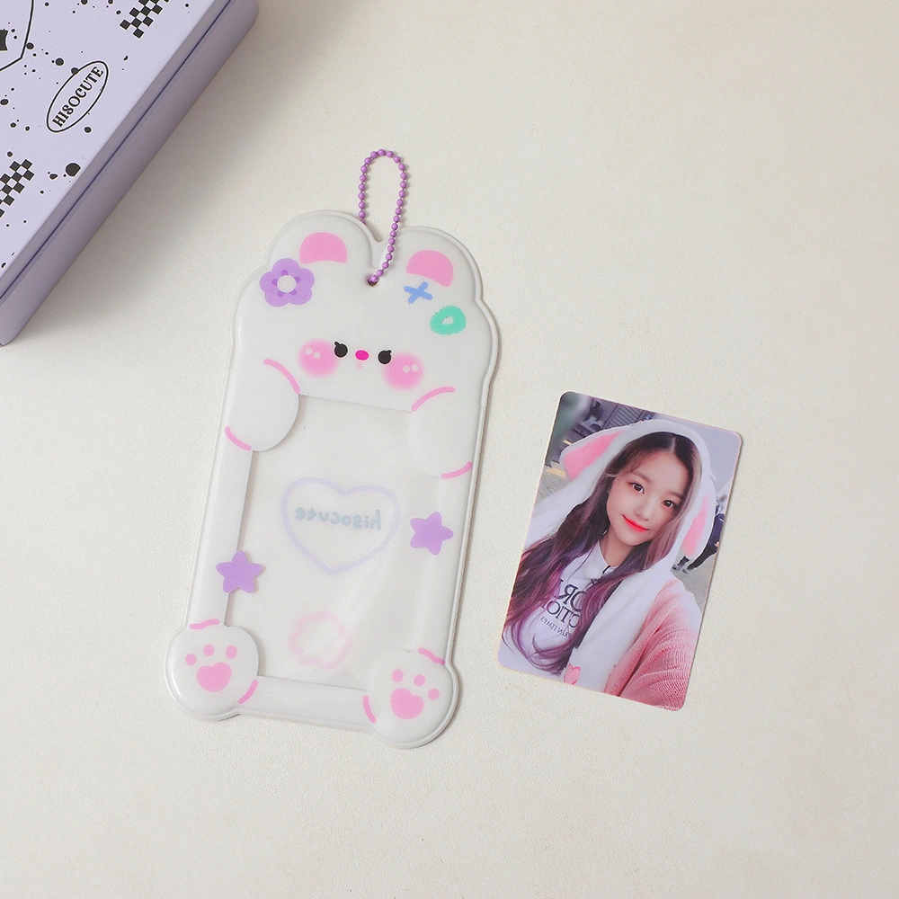 2pcs Cartoon Card Protector Clear Card Holder  Card Cover Decorative Card Protection Cover