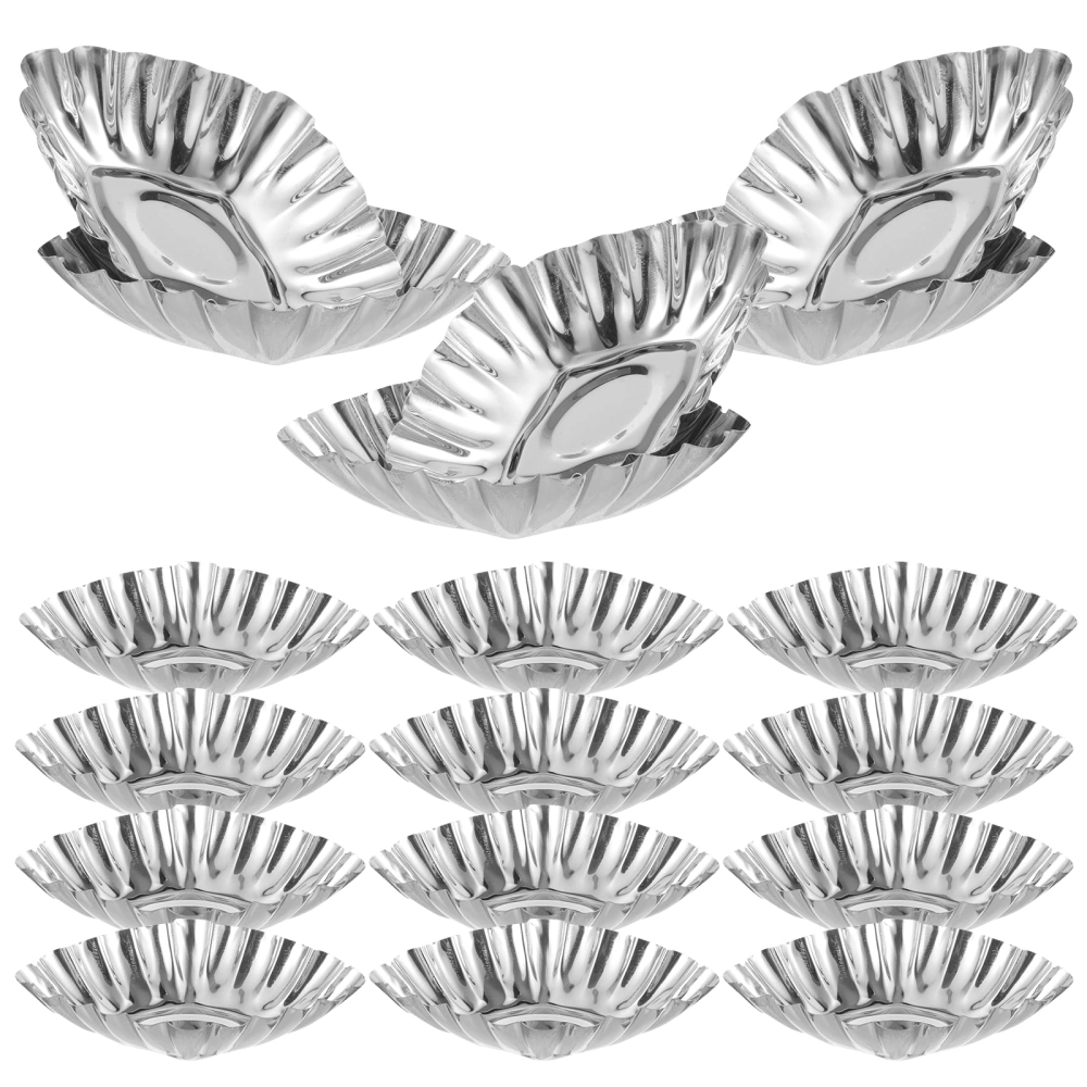 20Pcs Stainless Steel Egg Tart Molds Muffin Cups Convenient Baking Molds Baking Tart Molds