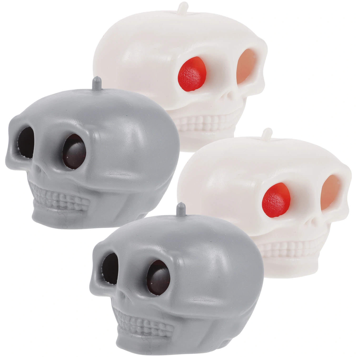 4Pcs Novelty Skull Squeezing Toy Skull Head Decompression Toys Horror Squeeze Skull Plaything