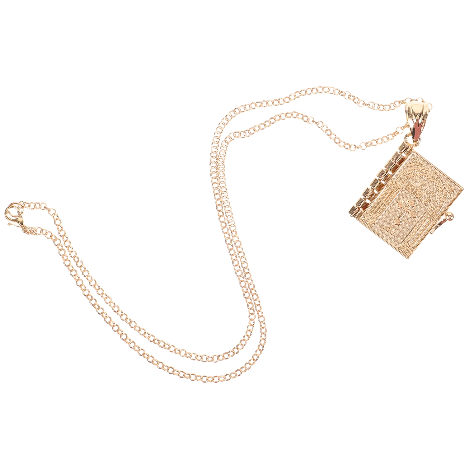 Necklace Bible Locket Necklace Vintage Jewelry Birthday Valentine Gift Book Cross Flipping Pendant