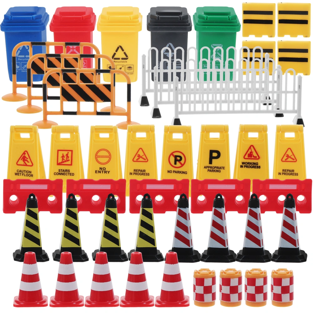 1 Set Mini Traffic Signs Road Traffic Sign Children Barricades Signs Toy Educational Toy Simulated Scene Toy