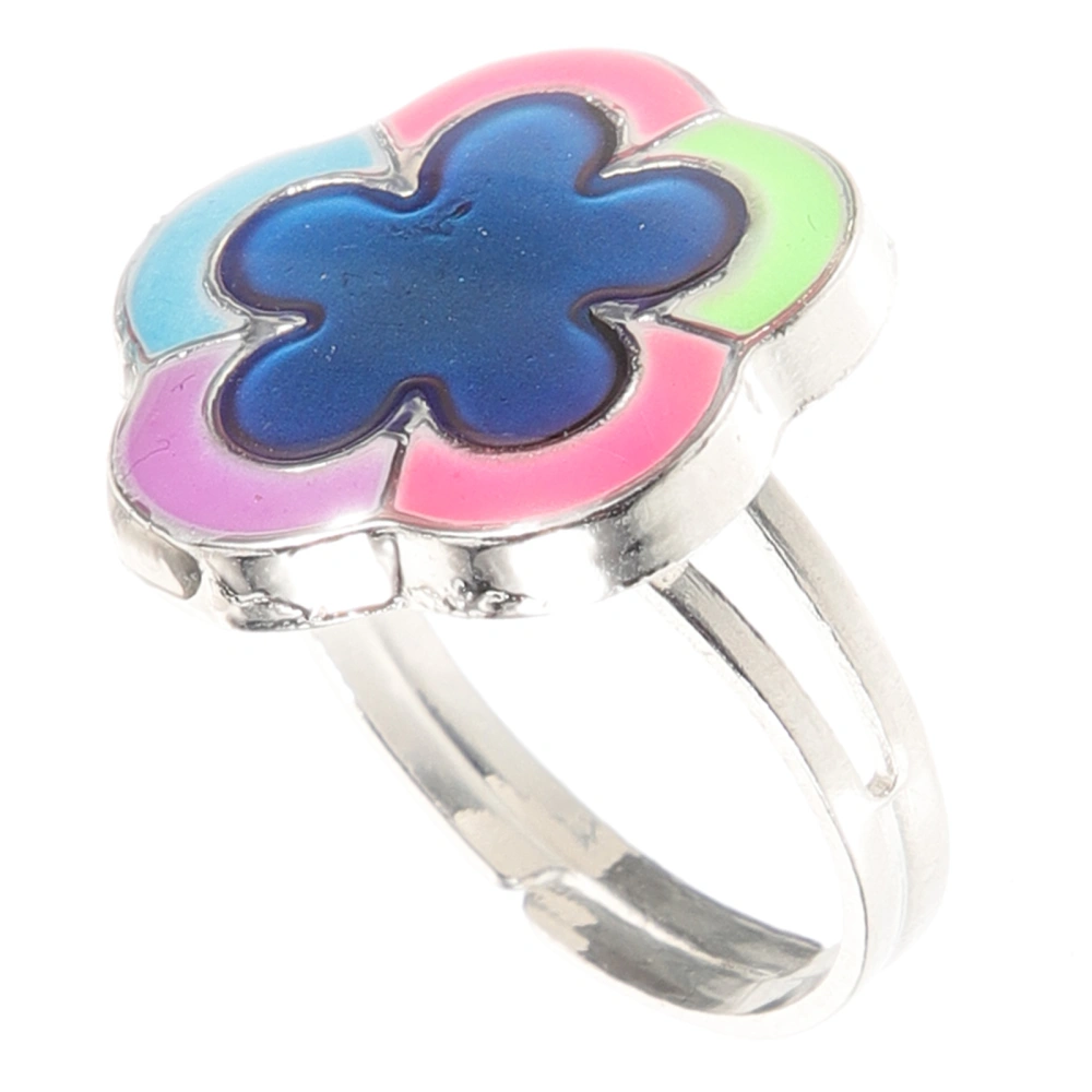 Color Changing Mood Ring Adjustable Mood Ring Open Ring Flower Ring Color Changing Finger Ring