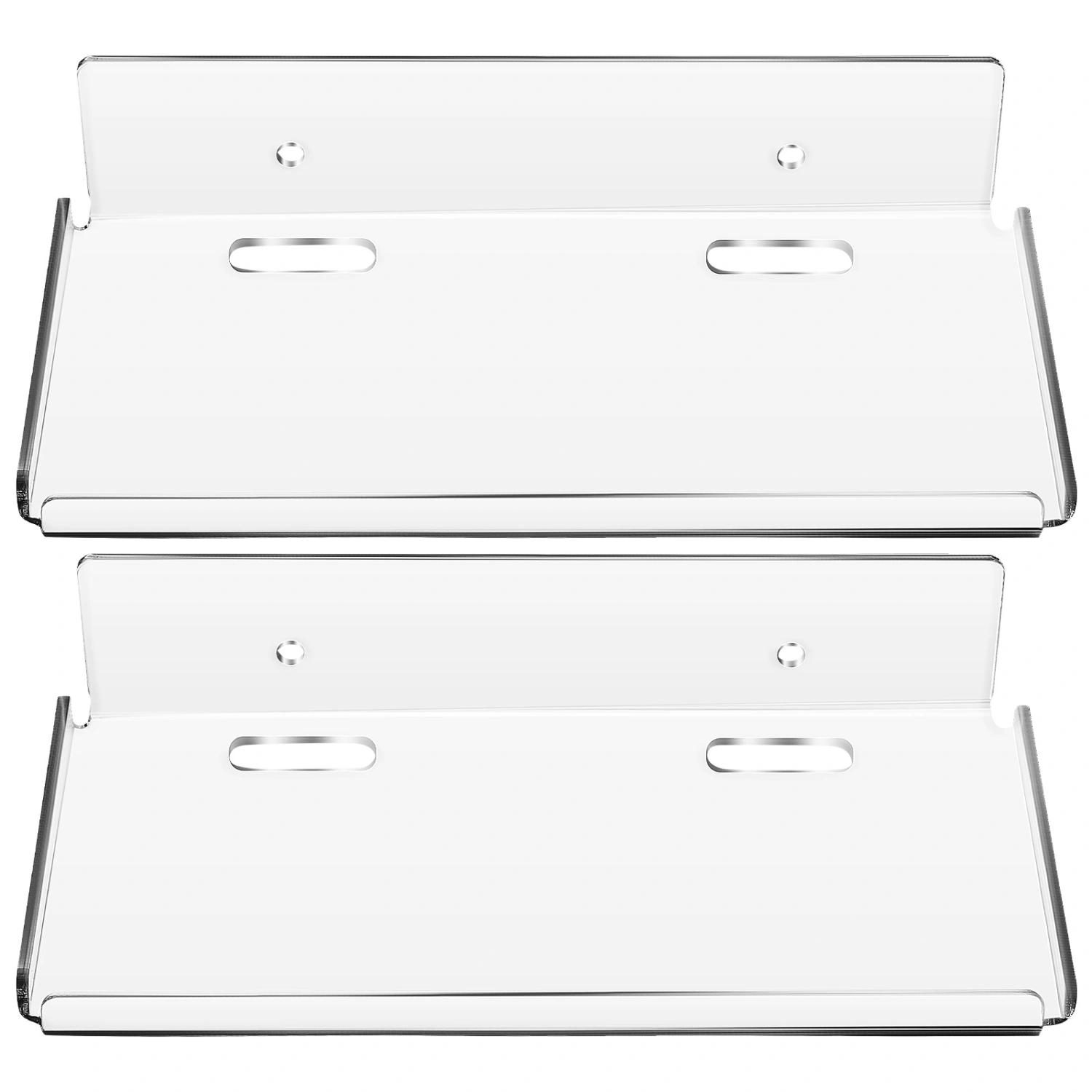 2pcs Acrylic Floating Wall Shelves Wall Mounted Shelves No Punching Shelves for Bedroom Living Room