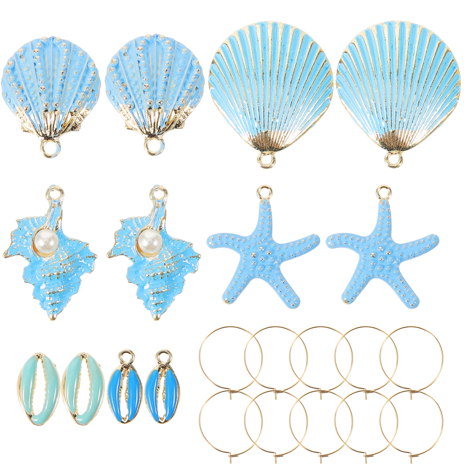 1 Set of Shell Charms Sea Star Pendants Jewelry Making Hanging Charms for Handmade Decor