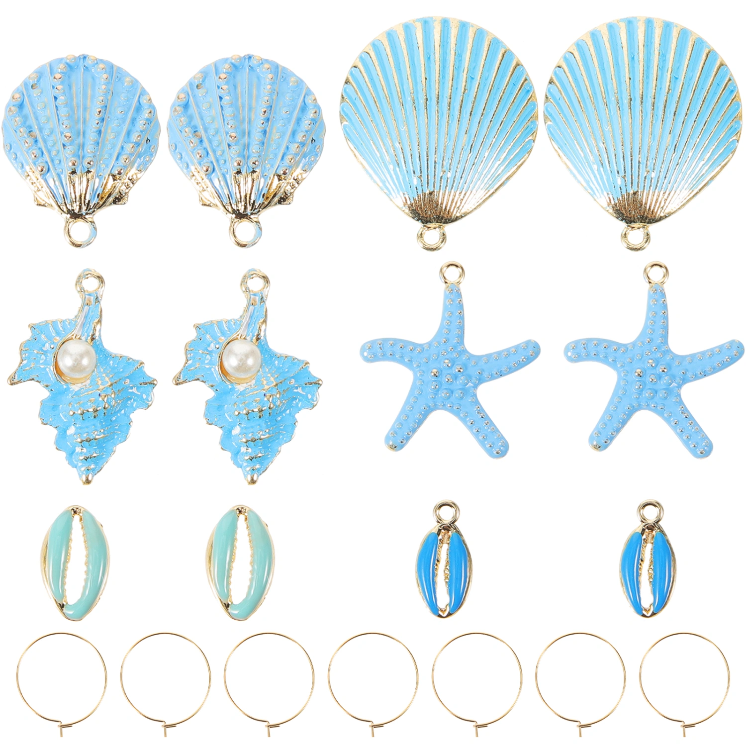 1 Set of Shell Charms Sea Star Pendants Jewelry Making Hanging Charms for Handmade Decor