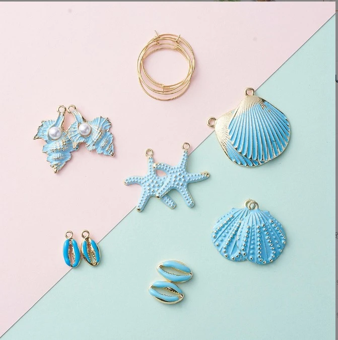 1 Set of Shell Charms Sea Star Pendants Jewelry Making Hanging Charms for Handmade Decor