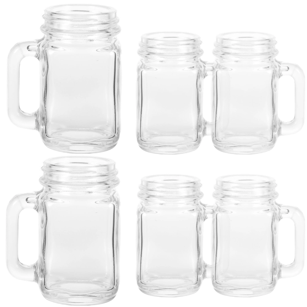 6pcs Mini Mason Jars Wine Cups Household Glass Cups Liquor Cups Bar Beer Holder