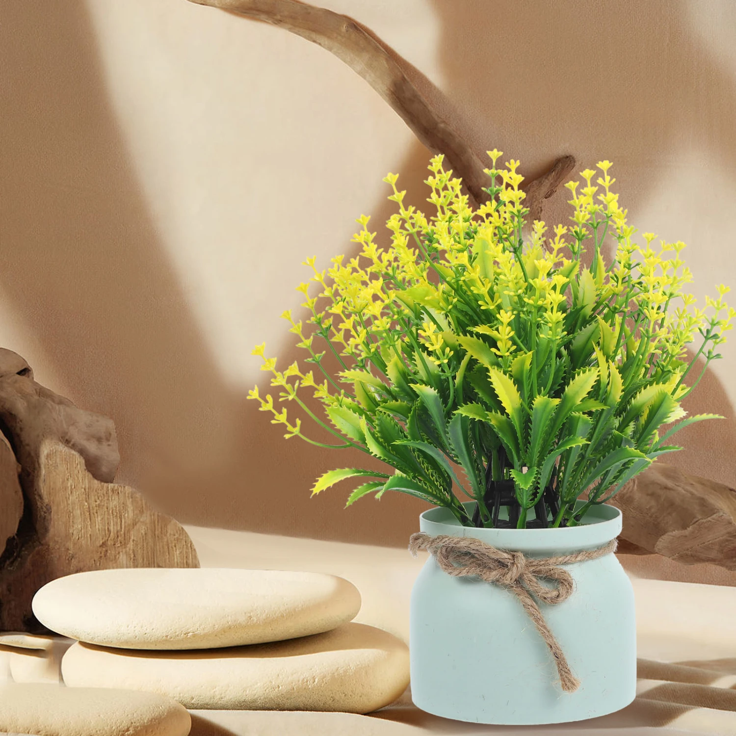 Artificial Potted Flowers Faux Plants Potted Plant Decor Plastic Flowers Bonsai for Balcony Patio