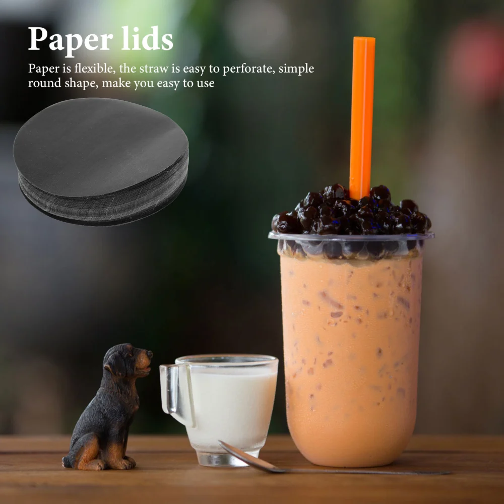 500pcs Leak-Proof Cup Lid Liners Round Sealing Paper Pads Drink Cup Spill Proof Papers