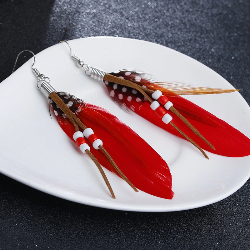 1 Pair Western Earrings Plume Earrings Bohemian Vintage Earrings Dangle Earrings for Women