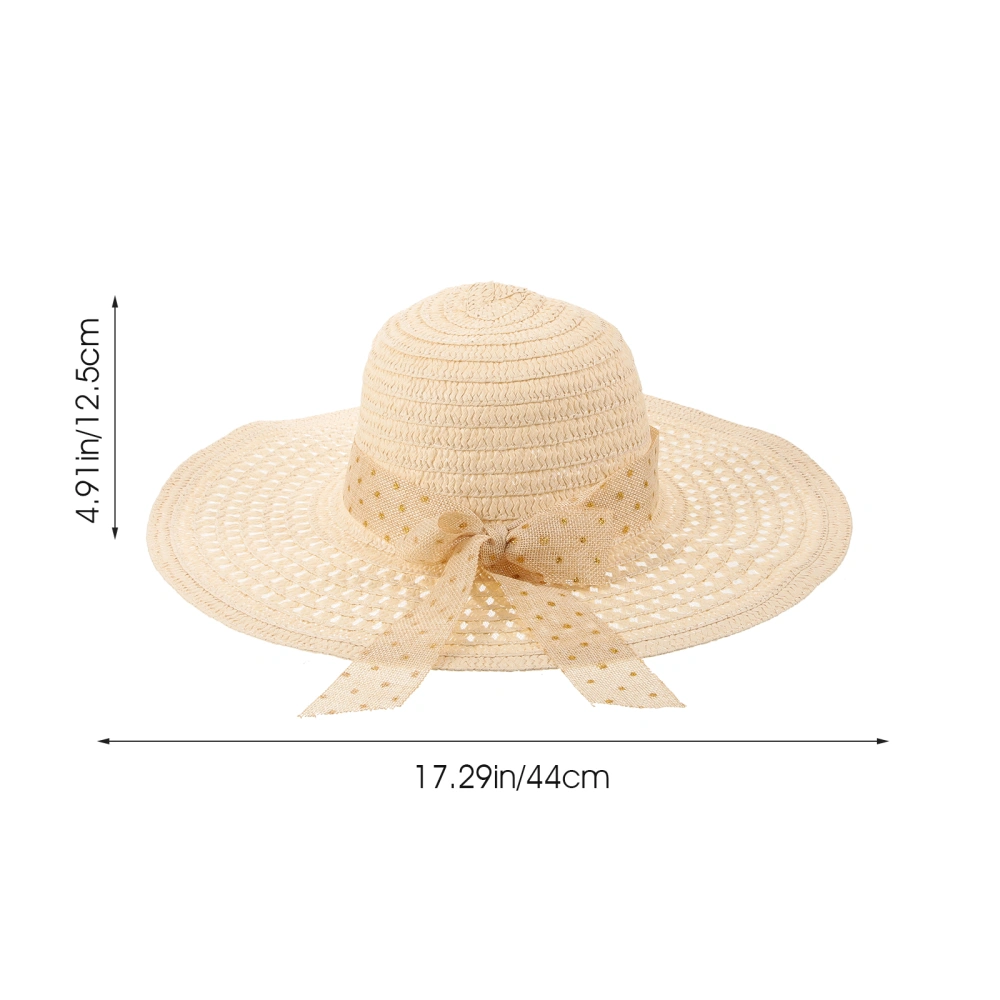 Sun Hat Straw Visor Decorative Sunshade Hat Woman Workout Hat Straw Woven Hat