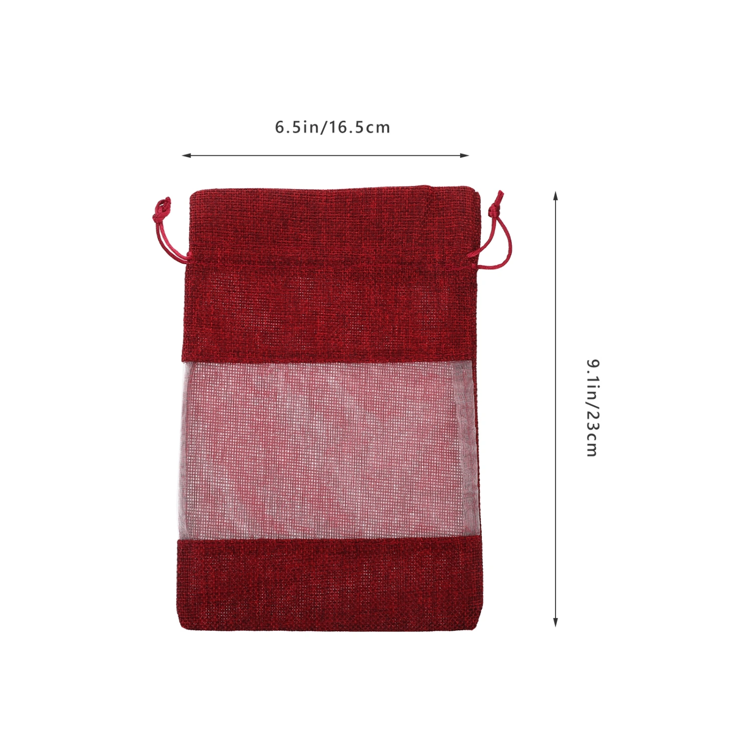 10pcs Portable Gift Bags Drawstring  Bags Window Gift Bags Burlap Storage Bags