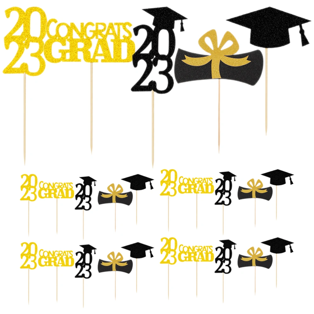 25pcs Graduation Party Cupcake Topper Cake Dessert Topper 2023 Graduation Party Dessert Toppers