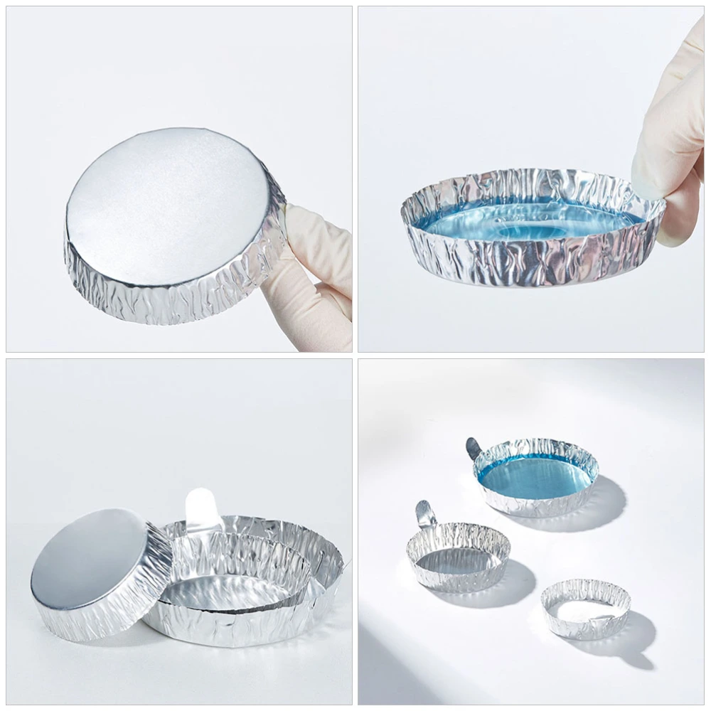 50pcs Aluminum Foil Sample Weighing Trays Labs Weighing Plates Weighing Pans(60ml)