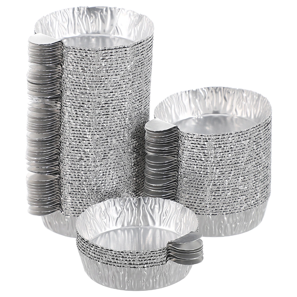 50pcs Aluminum Foil Sample Weighing Trays Labs Weighing Plates Weighing Pans(60ml)
