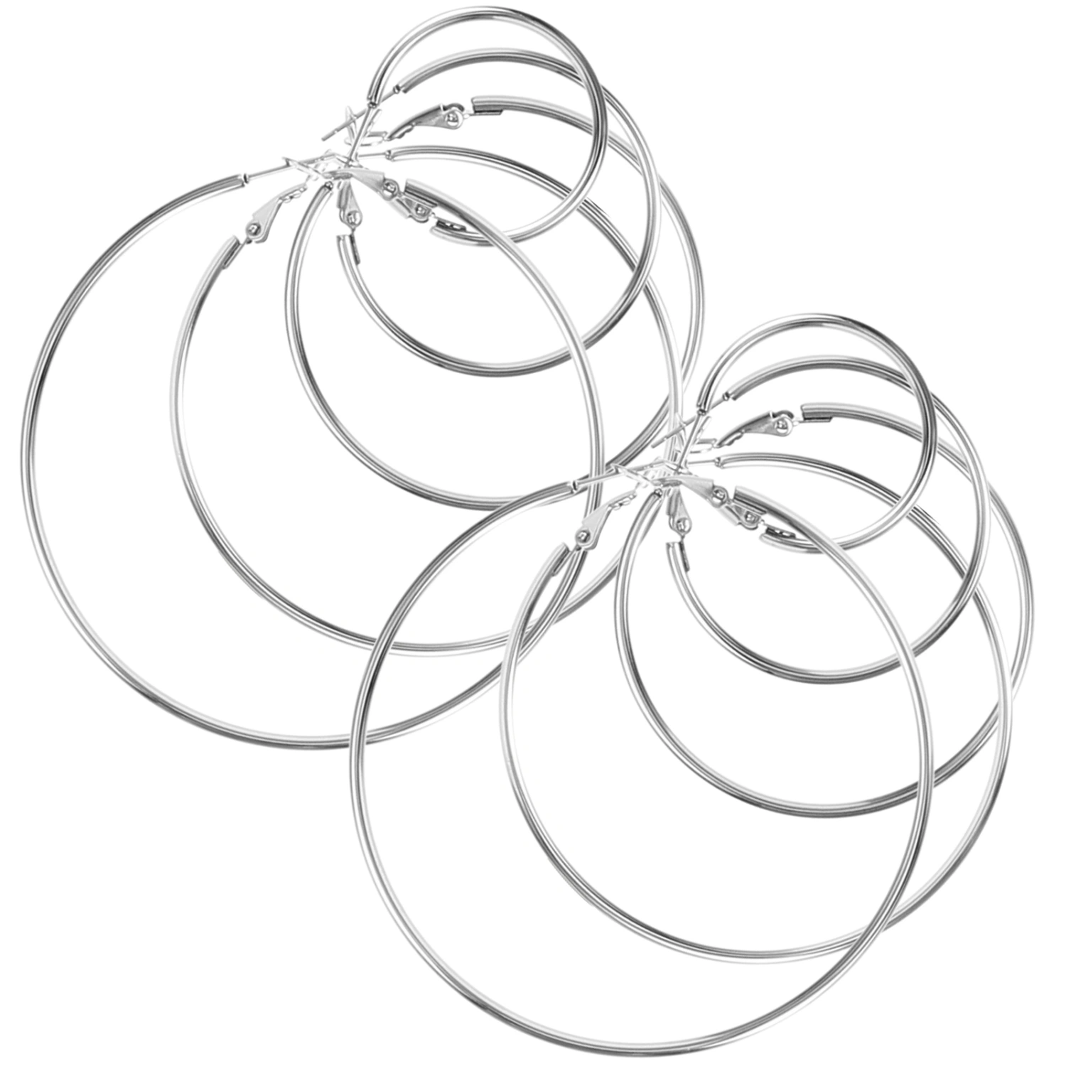 5 Pairs Round Hoops Earrings Fashion Loop Earrings Circle Earrings Women Earrings