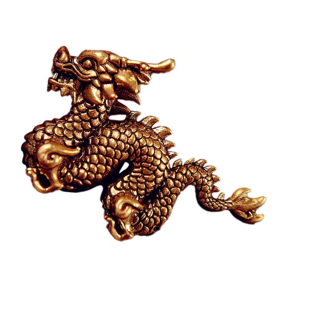 Retro Copper Dragon Statue Home Desktop Decoration Miniature Metal Dragon Figurine