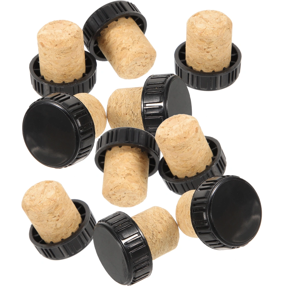 10pcs Wine Bottle Wooden Stopper Reusable Wine Bottle Cork For Sealing Bottle Plug Replacement