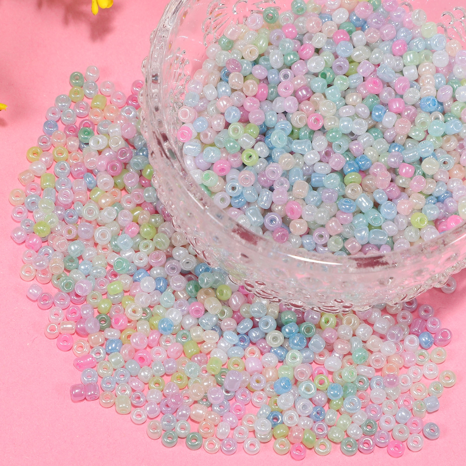 1 Set Loose Beads Jewelry Making Kit Small Bracelet Beads with Elastic Rope and Scissor