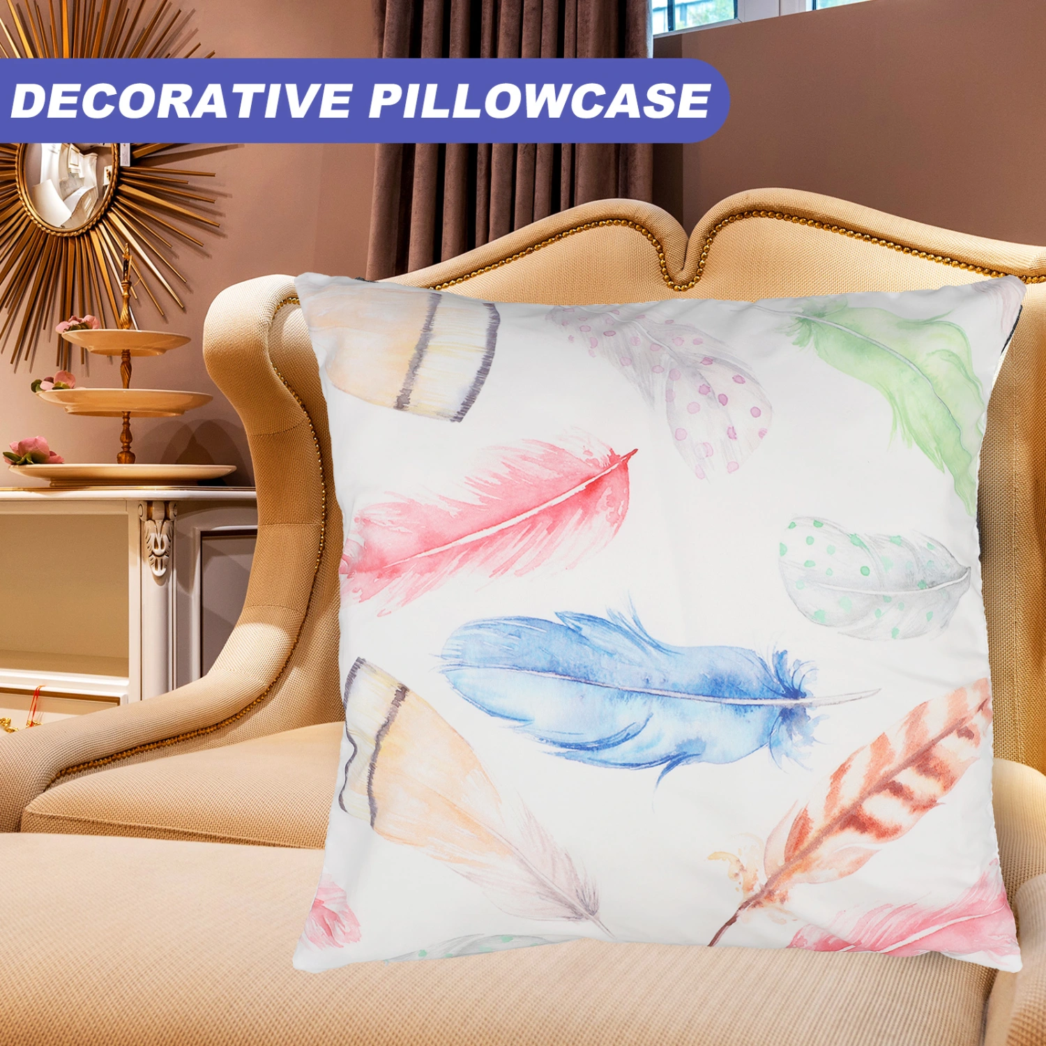 4pcs Throw Pillow Covers Square Decorative Pillows Case Farmhouse Pillow Covers