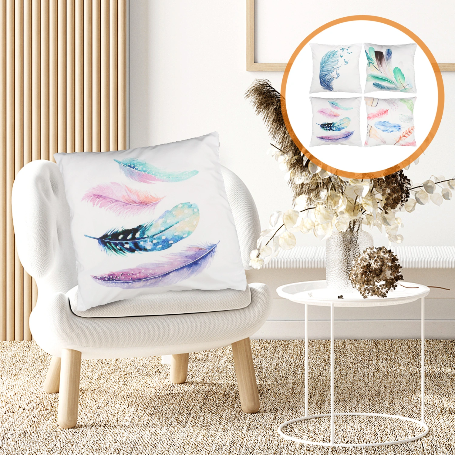 4pcs Throw Pillow Covers Square Decorative Pillows Case Farmhouse Pillow Covers